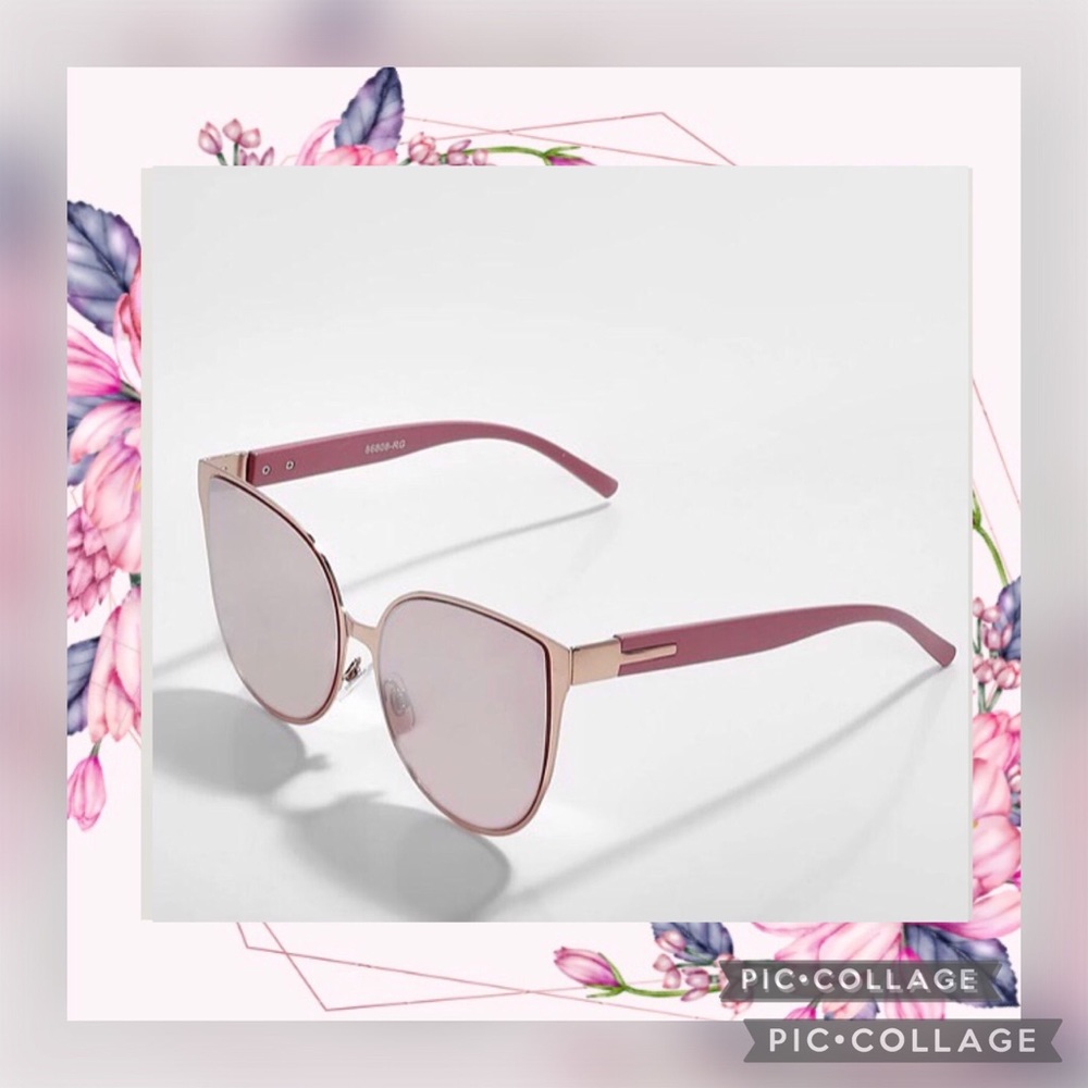 Rose Gold Oversized Retro Sunglasses